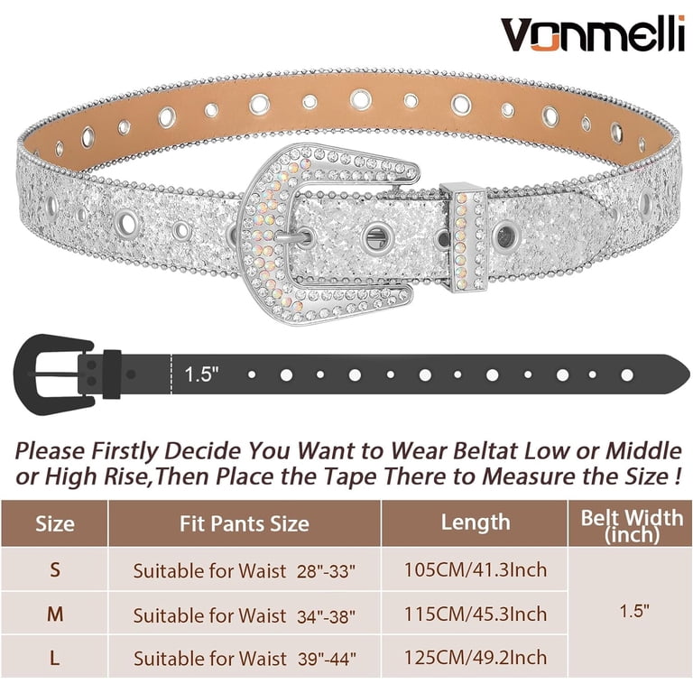 Rhinestone Western Belt for Men Women Cowgirl Cowboy Leather  display picture 2