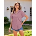 thumbnail image 3 of Camisa de lino HOTOUCH para mujer 100% algodón de manga corta, 3 of 6