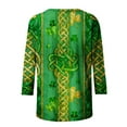 thumbnail image 5 of Xuyuer St Patricks Day Shirt Women Irish Shamrock 3/4 Sleeve Tshirts St Paddys Day Tee Tops St. Patrick's Day T-Shirts Crew Neck Spring Graphic Tee Tops Fashion Casual Pullover T-Shirt Top, 5 of 5