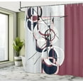 thumbnail image 4 of Ambesonne Modern Art Shower Curtain, Surreal Abstract Retro, 69"Wx75"L, Dried Rose, 4 of 4