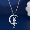 thumbnail image 3 of Collar De Plata 925 Gato Y Luna Malubero Malu1772, 3 of 3