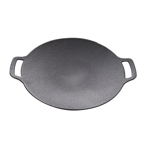 CLS Cast Iron Outdoor BBQ Grill Pan for Camping - Korean Style Meat Cooking Set, Perfect for Steak, Pork Belly, and More, Includes Single Grill (Set A)