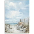 thumbnail image 5 of Beach Wall Art Bathroom Decor: Blue Gray Coastal Bicycle Picture Wall Decor Bike Flower in Basket Painting Ocean Themed Seagull Poster Print on Canvas Beach Room Decorations for Home 12"x16", 5 of 6