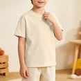 thumbnail image 5 of LIIPEE Boys T Shirts Casual Summer Solid Color Crew Neck Short Sleeve Tshirt Kids Comfortable Everyday Tee Tops Fashion Breathable T-Shirts,9-10 Years, 5 of 5