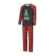 thumbnail image 3 of Matching Family Pajamas Sets Christmas Matching Holiday Pjs Letter Print Top and Plaid Pants Sleepwear, 3 of 10
