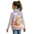 thumbnail image 3 of Pzuqiu Cat Kids Zip Up Vest Casual Clothes for Girls 11-12 Comfortable Soft Warm Lightweight Winter Coat with Pocket Sleeveless Fall Outfits Fashion Clothing for Young Girls, 3 of 7