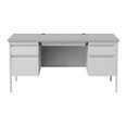 thumbnail image 2 of Hirsh Double Pedestal Office Desk with Center Drawer for Home, Office, or School, 30" D x 60" W, Gray/Gray, 2 of 4