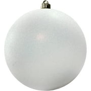 Christmas by Krebs Shatterproof White Glitter Plastic Ball Ornament, 8"