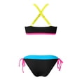 thumbnail image 6 of GEWSEY Womens Bikini Sets Color Block Swimsuits Supportive Wide Strap Two Piece Bathing Suit 2026 (Black, S), 6 of 8