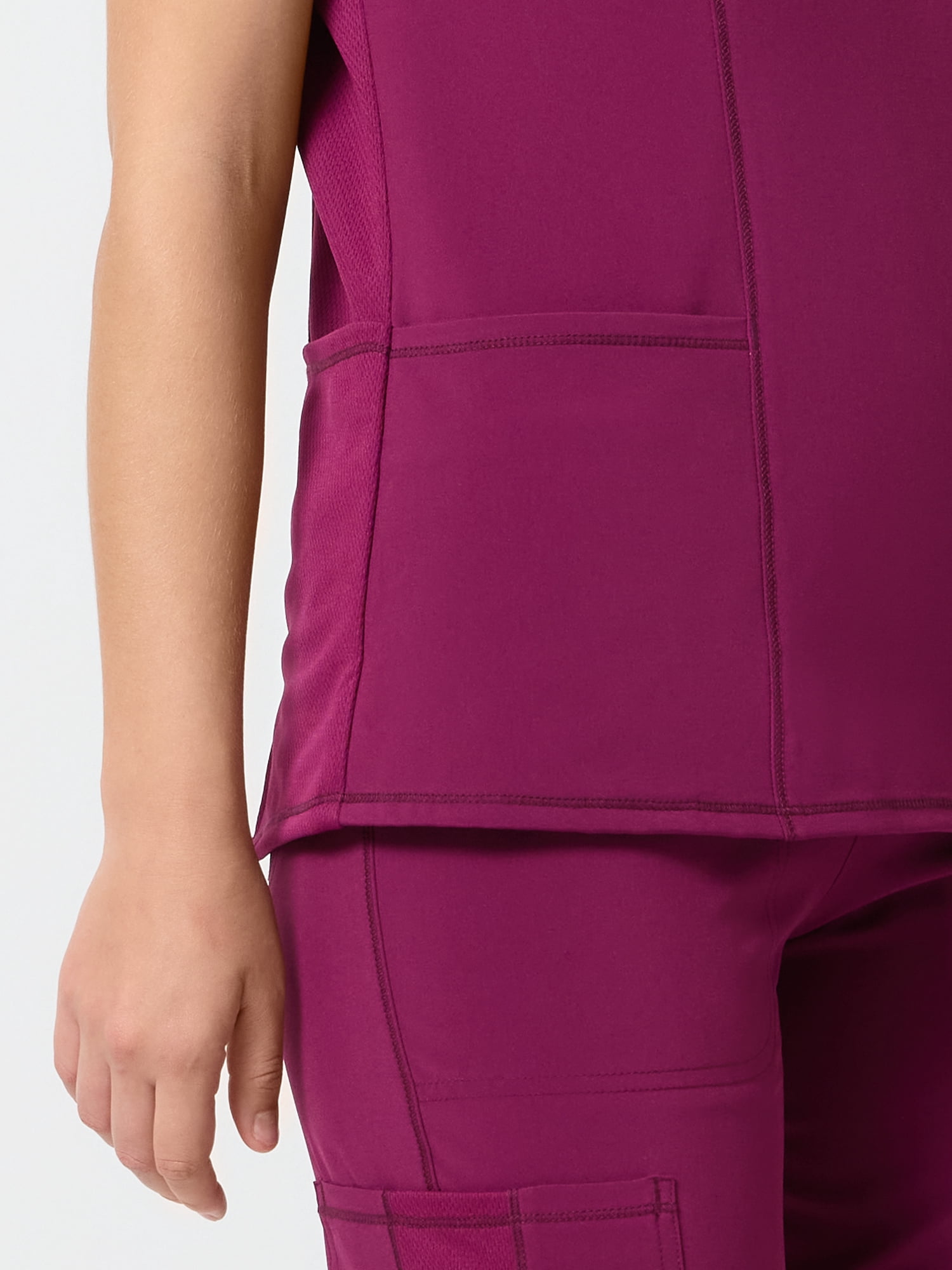 Scrubstar Performance Women’s Shaped Antimicrobial Mesh Panel V-Neck Scrub Top, Sizes XS–3XL