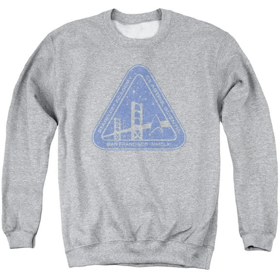 Star Trek Distressed Logo Adult Crewneck Sweatshirt Athletic Heather