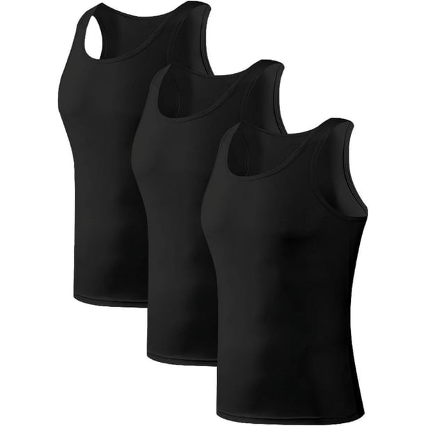 Camisetas sin mangas de rayón de bambú para hombres Camisetas sin mangas elásticas con cuello redondo