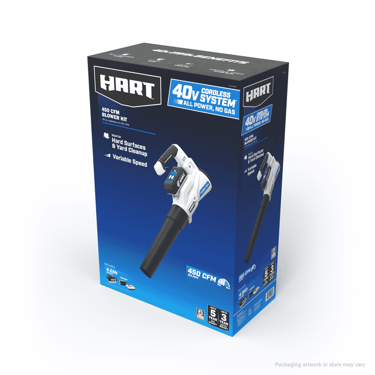 Hart 40-Volt Cordless Leaf Vacuum Kit, (1) 4.0Ah Lithium-Ion Battery