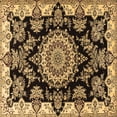 thumbnail image 1 of Ahgly Company Indoor Square Medallion Brown Traditional Area Rugs, 7' Square, 1 of 4