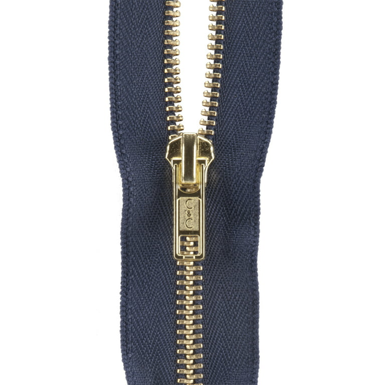 Coats Heavyweight Brass Separating Metal Zipper 24 Navy
