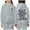 Grey, variant on Faith-Inspired Unisex Christian Letter Print Black Hoodie and Jogger Sweatpants Set for Daily and Festive Occasions