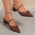 thumbnail image 5 of RoamHome Women's Slingback Pumps Low Block Heel Pointed Toe Mules with Bow Summer Spring Dressy Casual Comfortable Slip-On Office Daily Party Wedding Shoes, 5 of 9