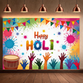 thumbnail image 6 of LUUFILx Colorful Splatter Design Holi Festival Banner Background Party Decorations Backdrop, 6 of 8