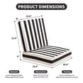 thumbnail image 5 of Outdoor Seat Cushion Set Deep Seating Patio Cushion Set Thick Cushions 25.6"x25.6"x5”,Grey Stripes, 5 of 6