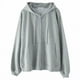thumbnail image 3 of Sudadera con capucha de gran tamaño para mujer, cárdigan gris, ropa lisa con cremallera, Tops de manga larga para primavera, 3 of 5