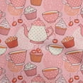 thumbnail image 1 of oneOone Rayon Peach Fabric Tea Party Kettle Sewing Fabric By The Yard Printed Diy Clothing Sewing Supplies 56 Inch Wide, 1 of 8