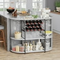 thumbnail image 2 of Homall Wine Bar Cabinet with RGB LED Lights Outlet, Bar Table Home Mini Bar Coffee Bar with Power Strip , Kitchen & Bar Wine Rack with Mobile App Control, White, 2 of 7