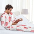 thumbnail image 6 of Lsque Pink Hearts Pattern Long Sleeve Pajama Set for Men - Soft 2-Piece Sleepwear and Loungewear Set with Pockets, Comfy Nightwear-Medium, 6 of 7
