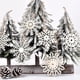 thumbnail image 3 of Adornos de copos de nieve de madera, decoraciones colgantes para árboles de Navidad, adornos rústicos, artesanías de madera, 3 of 5