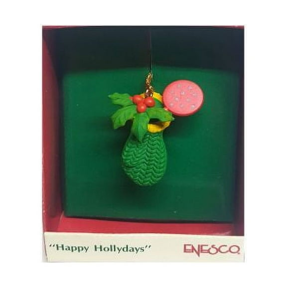 Vintage 1989 Enesco Small Wonders Miniature Ornament - Happy Holidays