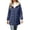 Navy, variant on Womens Sherpa Lined Puffer Jacket Hooded Wave Quilted Full Zip Mid Length Padded with Poecets Warm Fall Winter Casual Outerwear