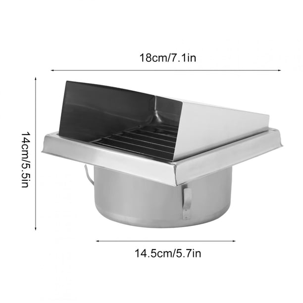 Ventilador de aire de pared de acero inoxidable, hogar Ventilador de aire de pared de acero inoxidable Salida de aire cuadrado Extractor de ba?o (14.5 * 18 * 14) Suministro Para el Hogar Octpeak NO