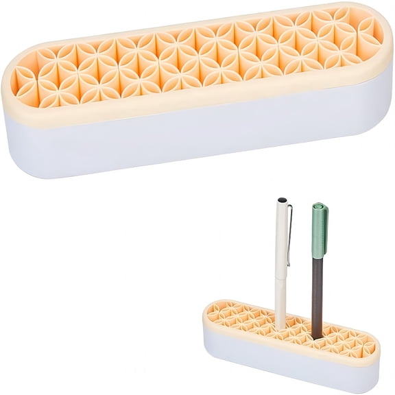 ACDANC Silicone Makeup Brush Stand-Multipurpose Holder for Makeup Sewing Craft Tools&Storage- Makeup Brush Holder(Yellow)