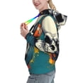 thumbnail image 2 of Honeii Modern Hip-Hop Skull Pattern Womens Oversized Hoodies Long Sleeve Sweatshirts Pullover Fall Outfits with Pocket-XX-Large, 2 of 7