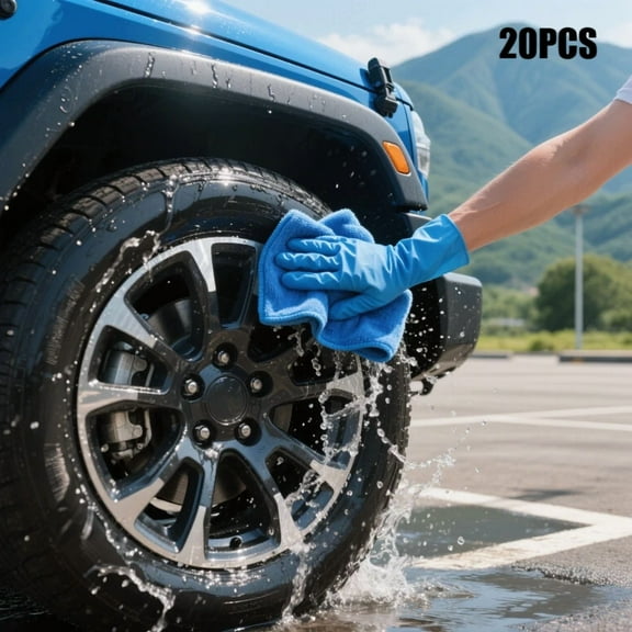 20Pcs Microfiber Cleaning Cloth Towel Rag Polishing Detailing For Wash Car Home