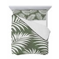 thumbnail image 7 of Quilts Twin Size Bedding Set, Palm Leaves Dark Green Lightweight Quilted Comforter, Summer Botanical Coastal Tropical Soft Reversible Bedspread Coverlet with Pillow Covers for All Season, 68" x 86", 7 of 7