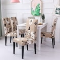 thumbnail image 4 of 6 Pcs/Set Soft Stretchable Dining Chair Covers with Printed Floral Patterns,Spandex Banquet Chair Seat Protector Slipcovers for Holiday Home Party, Hotel, Wedding Ceremony (Style 28), 4 of 6