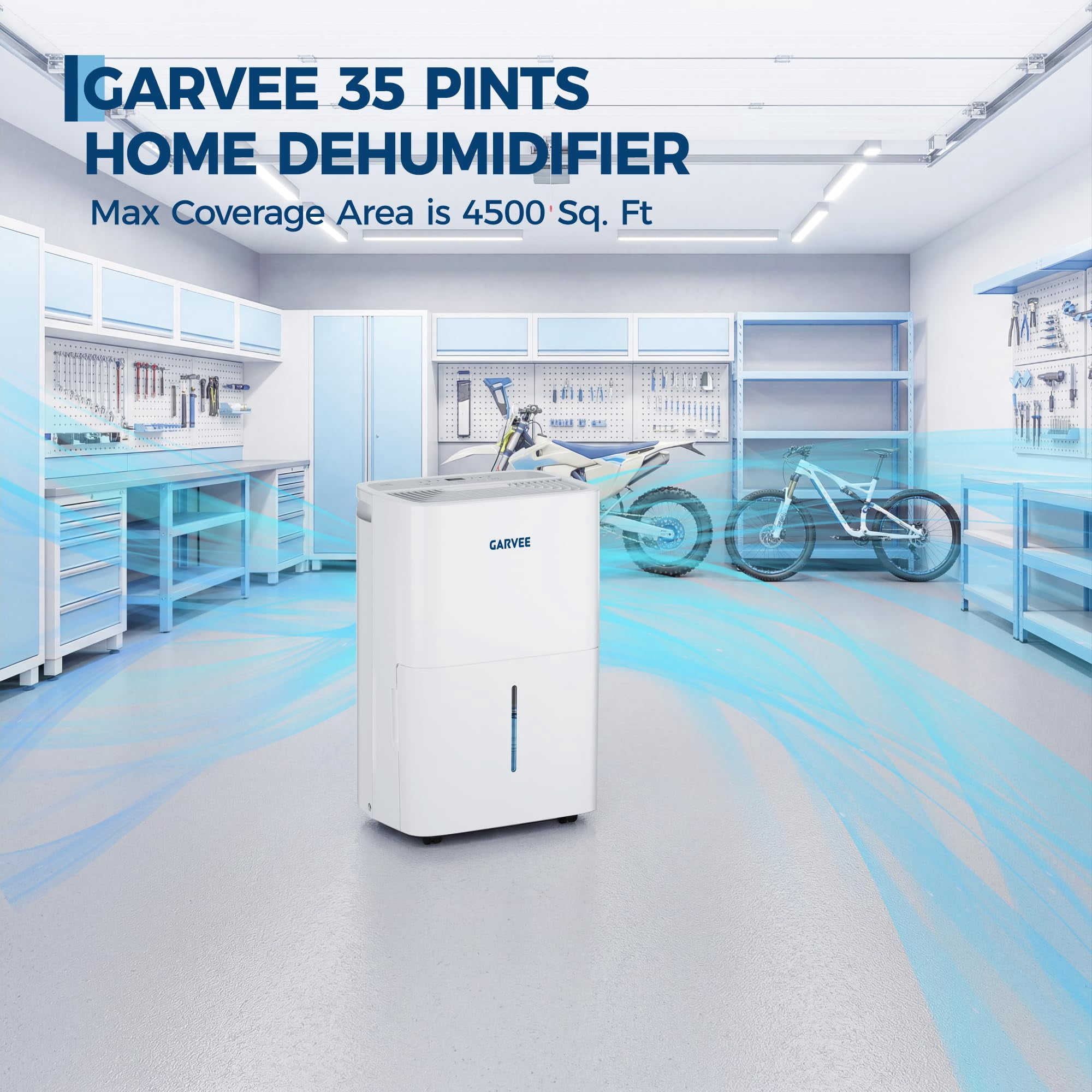 35-Pint High-Capacity Dehumidifier – Covers Up to 4,500 Sq Ft, Reusable Air Filter, Compact Humidity Removal for Basement, Bathroom, and Large Rooms