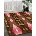 thumbnail image 3 of Ahgly Company Machine Washable Indoor Round Transitional Saffron Red Area Rugs, 4' Round, 3 of 7