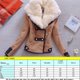 thumbnail image 2 of Chaqueta Corta Ajustada Ajustada Con Cuello De Piel Sintética Cálida De Invierno Para Mujer De Color Caqui L-78431.02 Tmvgtek Mujer, 2 of 2