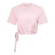 thumbnail image 5 of Camisa con cordón en la cintura Manga corta Cuello redondo Color puro Hombro caído Camiseta holgada para mujer para deportes, 5 of 7