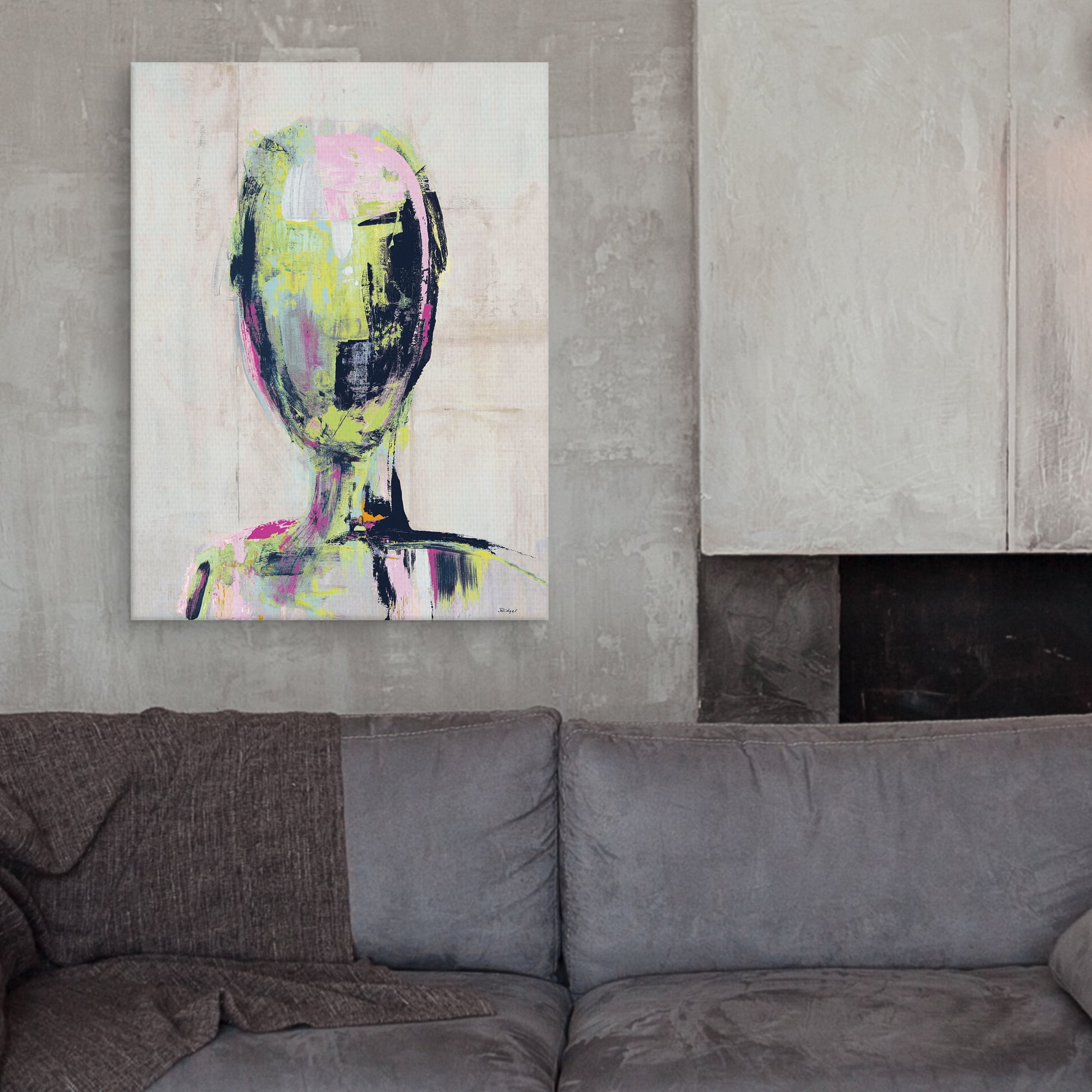 Green with Envy by Phillip Brown Abstract Portrait Canvas Art