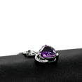 thumbnail image 5 of Uloveido White Gold Plated Purple Heart Crystal Necklace Fashion Love Pendant Wedding Promise Jewelry for Women DZ006 (purple), 5 of 7