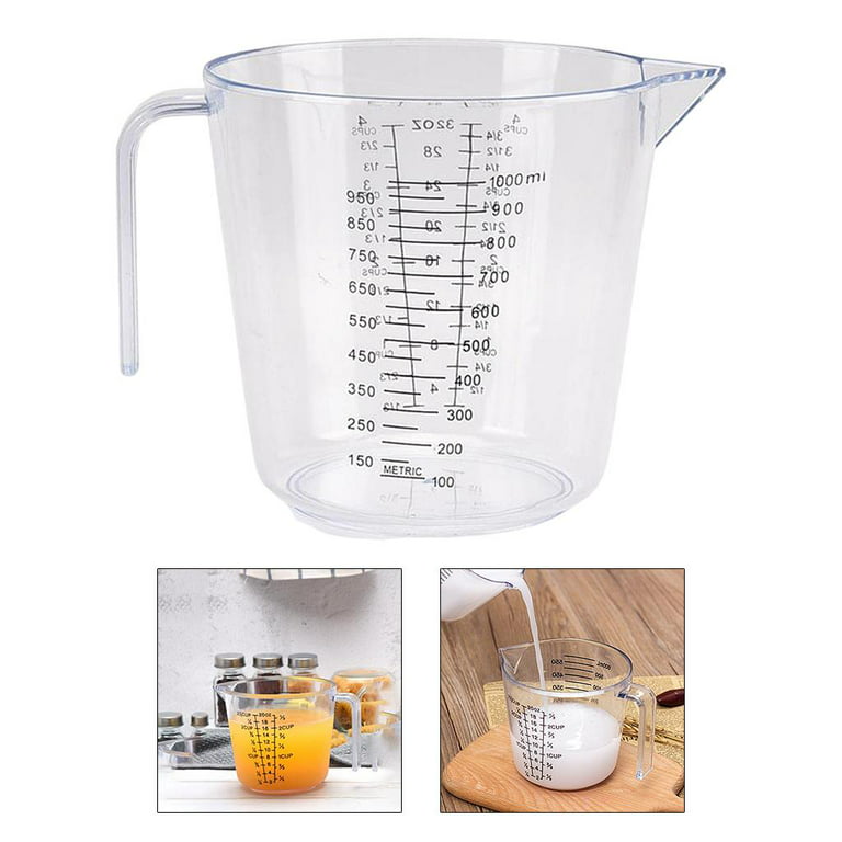 Transparent Liquid Measuring Jug Set - 150ml, 300ml, 600ml, 1000ml - Ergonomic Handle, Food Grade, Large Capacity, High Accuracy - BPA Free - Kitchen