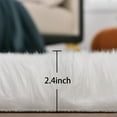 thumbnail image 3 of Latepis 2x6 Rug Runner, Faux Fur Sheepskin Rug for Living Room, Fluffy Washable Rug for Bedroom, Nursery Room, Luxury Room Decor, White Fur Rug, Rectangle, 3 of 7