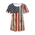 thumbnail image 3 of Fiudx Ofertas Flash Artículos En Oferta Tops Estampados Informales de Manga Corta con Cuello Redondo y Estampado Del Día de La Independencia para Mujer, 3 of 5