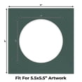 thumbnail image 2 of Spruce Green Picture Frame Mat for 9x9 Frames - Circle Opening for 6x6 Photos - 1 Mat, 2 of 7
