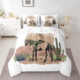 thumbnail image 2 of Homewish Brown White 7 Pieces Bedding Comforter Set,Rustic Farmhouse Horse Full Bedding Set,Western Cowgirl Fitted Sheet Flat Sheet For Teens,Microfiber Bedroom Decor Reversible, 2 of 8