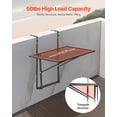 thumbnail image 3 of VEVOR Balcony Hanging Table 19 x 24 in Outdoor Metal Patio Railing Table Adjustable, 3 of 9