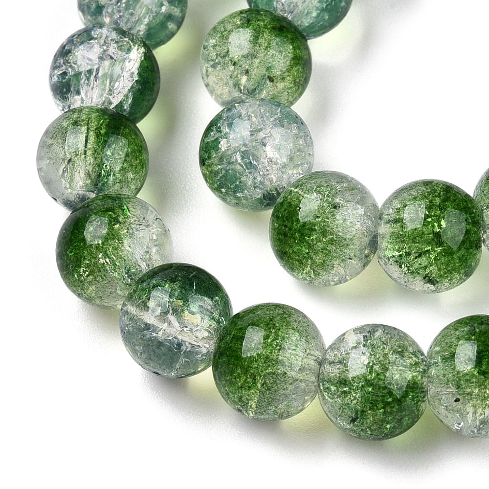Transparent Baking Painted Glass Beads Strands Imitation Opalite Round Green 10x9.5mm Hole: 1.4mm about 80pcs/strand 30.87 inch(78.4cm) DIY