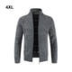 thumbnail image 5 of Qarigey Manténgase cómodo y a la moda con un suéter de punto para hombres Cárdigan de punto de amplia aplicación Chaquetas cálidas Abrigos y chamarras gris oscuro 4XL, 5 of 6